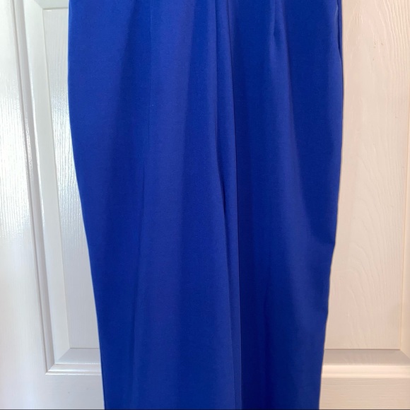 ABOUT US royal blue tie front Krystol wide leg jumpsuit S Revolve - Picture 5 of 13